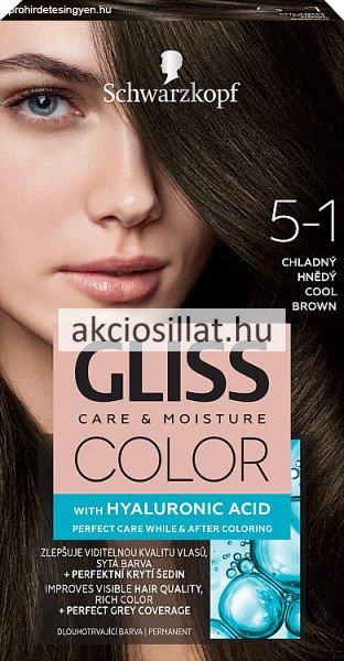 Schwarzkopf Gliss Color hajfesték 5-1 Hűvösbarna