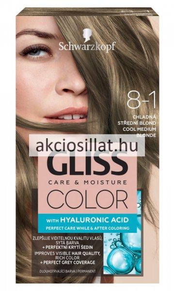 Schwarzkopf Gliss Color hajfesték 8-1 Hűvös középszőke