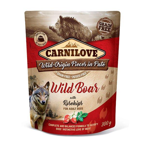 Carnilove Adult tasakos Paté - vaddisznó csipkebogyóval 300g