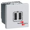 Legrand Program Mosaic ketts USB tlt aljzat, 2400 mA, 2 m