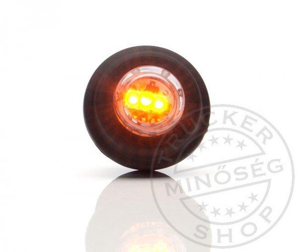Mini LED helyzetjelző lámpa gumi házban 12/24V SÁRGA