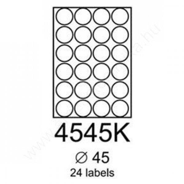 Körcímke 45mm (24db/ív) Rayfilm íves etikett címke [4545KA]