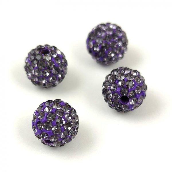 Köztes strasszos golyó - Tanzanite - 8mm