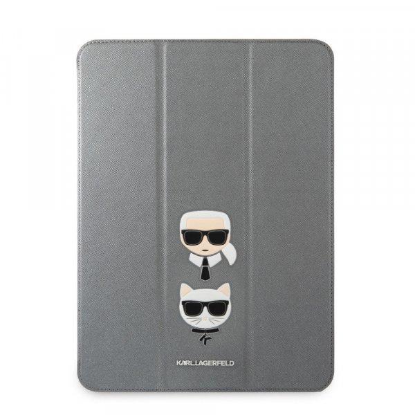 Karl Lagerfeld and Choupette Apple iPad Pro 11 (2021) Head Saffiano oldalra
nyíló könyv tok ezüst (KLFC11OKCG)