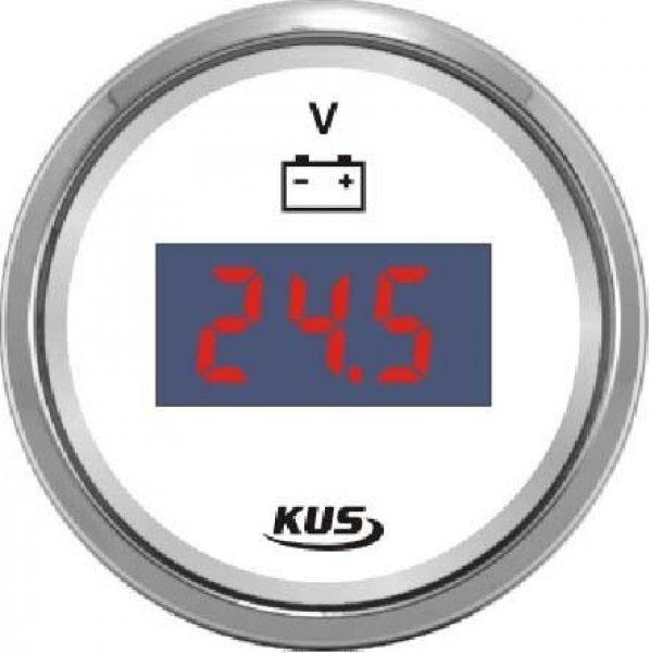 Feszültségmérő digitális KUS 8-32 V inox-fekete EVA