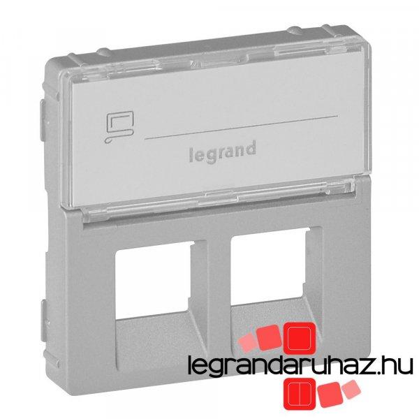 Legrand Valena Life 2xRJ45 csatlakozóaljzat burkolat, címketartóval
alumínium, Legrand 755482