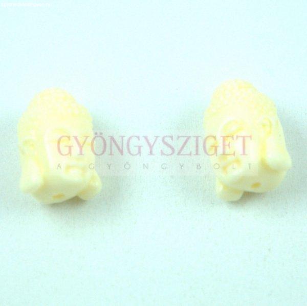 Gyanta gyöngy - Buddha - Cream - 12x16mm