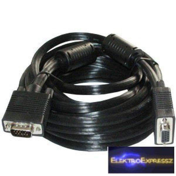  VGA hosszabbító kábel 5m árnyékolt fekete