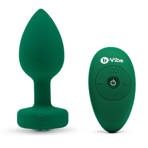B-Vibe - Vibrating Jewel Plug M/L Emerald anal plug