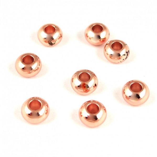 Fémgyöngy - fánk - rose gold színű - 6 x 4 mm 