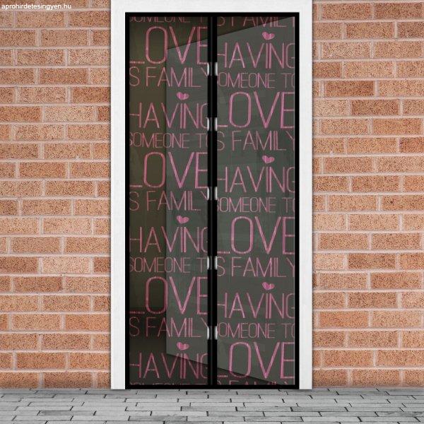 Mágneses szúnyogháló függöny ajtóra - "Love" felirat