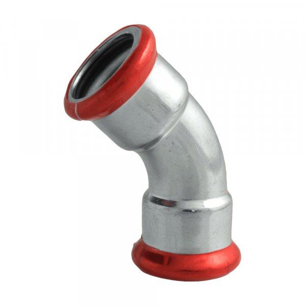 FixTrend Steel Press szénacél ív, 45°, 2 tokos, 88.9mm