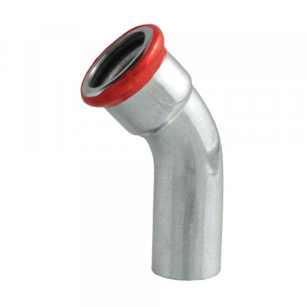 FixTrend Steel Press szénacél ív, 45°, 1 tokos, 76.1mm