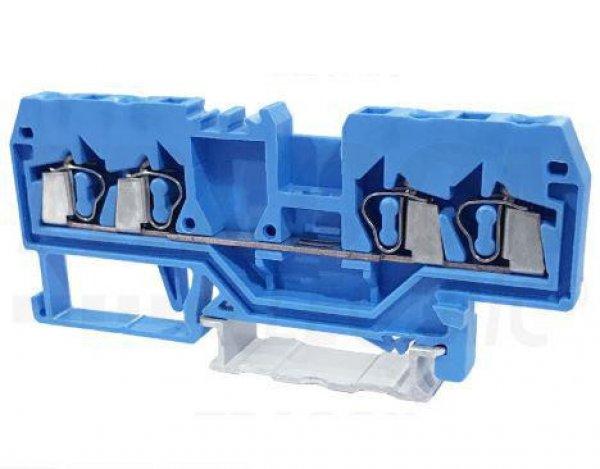 Nullavezető ipari sorozatkapocs, rugós, sínre, kék 800V 20A 0.08-2.5 mm2 4P