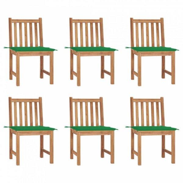 6 db tömör tíkfa kerti szék párnákkal