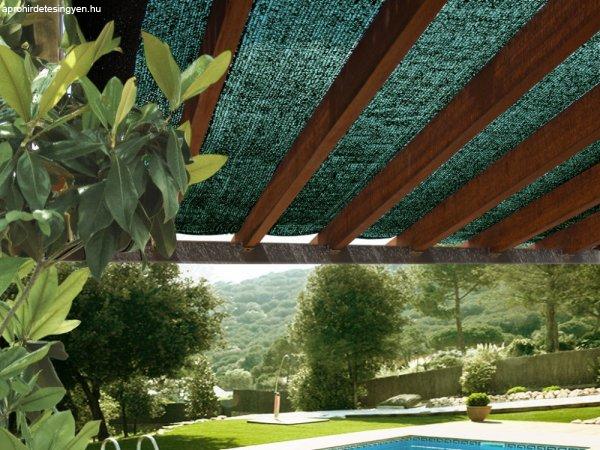Árnyékoló háló pergolákra, kerítésekre - 3m x 4m, zöld - 65 g/m²