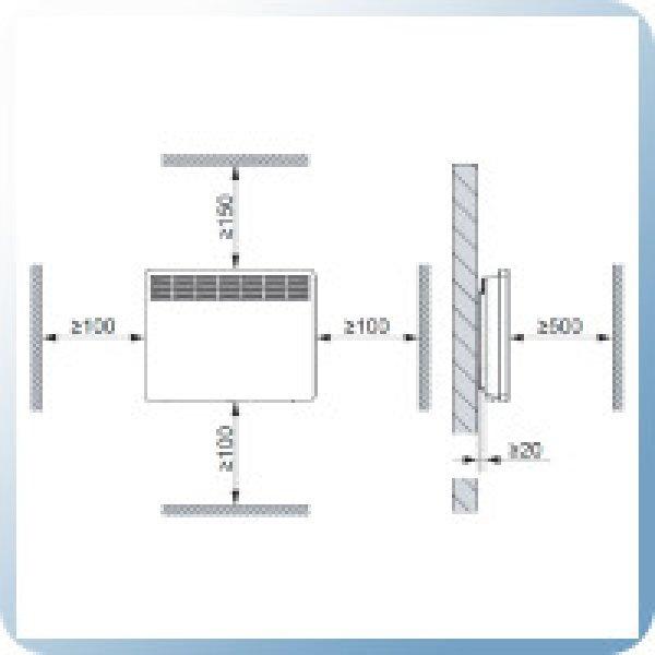 Stiebel Eltron ZD-WB-750/1000 fali konzol CWM 750 M-F és CWM 1000 M-F konvektor
fali rögzítéséhez