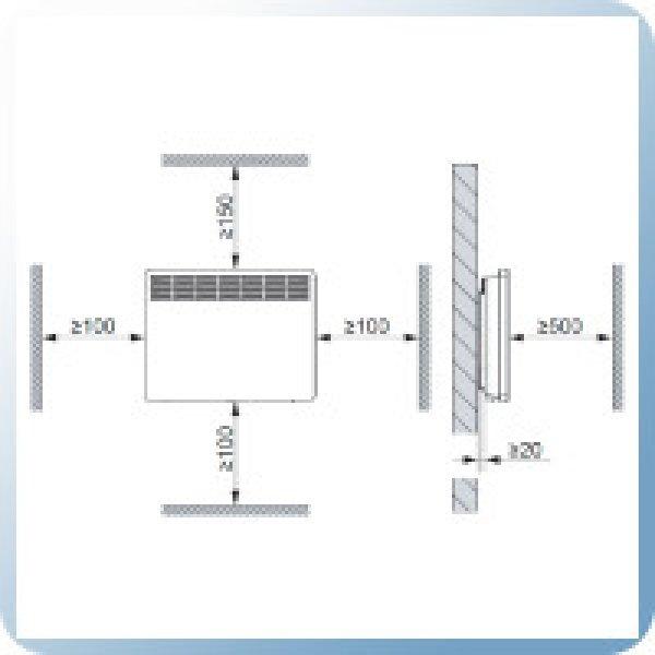 Stiebel Eltron ZD-WB-2500 fali konzol CWM 2500 M-F konvektor fali
rögzítéséhez