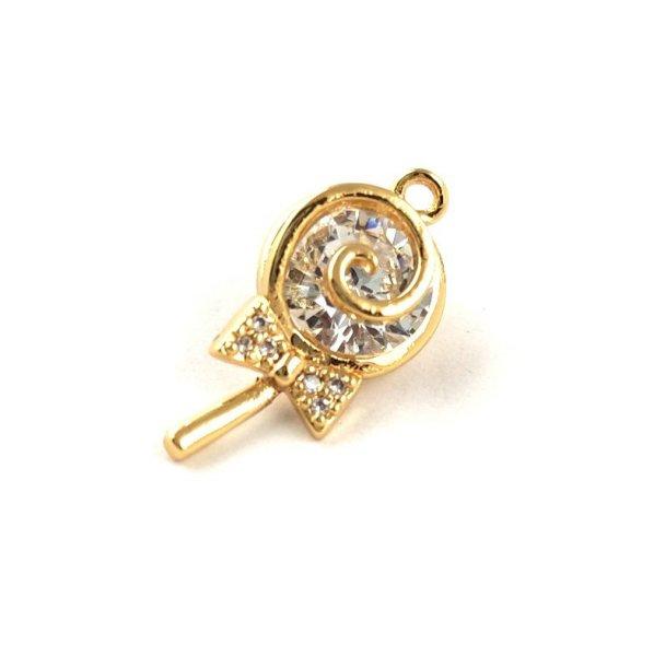 Medál - arany bevonatos - cirkóniás - 18 x 9 x 6mm