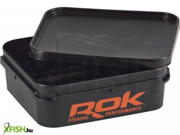 Rok Fishing Square Bucket 6 literes kocka vödör + tető Fekete