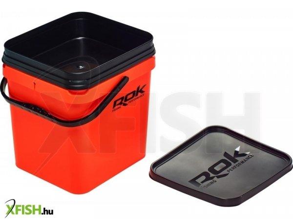 Rok Fishing Square Bucket 17 literes kocka vödör + 4 literes betét + tető
Narancssárga