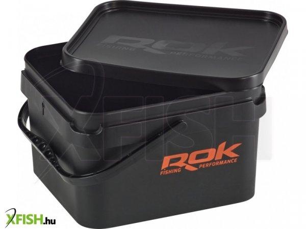 Rok Fishing Square Bucket 10 literes kocka vödör + tető Fekete