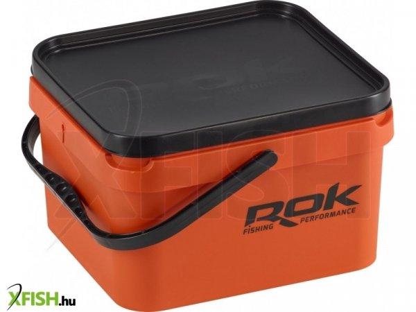 Rok Fishing Square Bucket 10 literes kocka vödör + tető Narancssárga