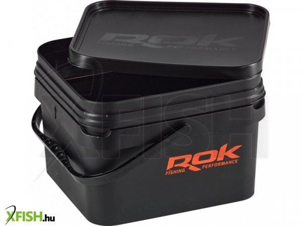 Rok Fishing Square Bucket 10 literes kocka vödör + 4 literes betét + tető
Fekete