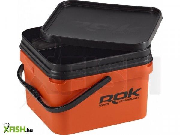 Rok Fishing Square Bucket 10 literes kocka vödör + 4 literes betét + tető
Narancssárga