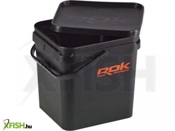 Rok Fishing Square Bucket 17 literes kocka vödör + tető Fekete