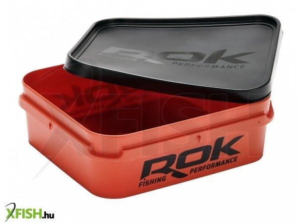 Rok Fishing Square Bucket 6 literes kocka vödör + tető Narancssárga