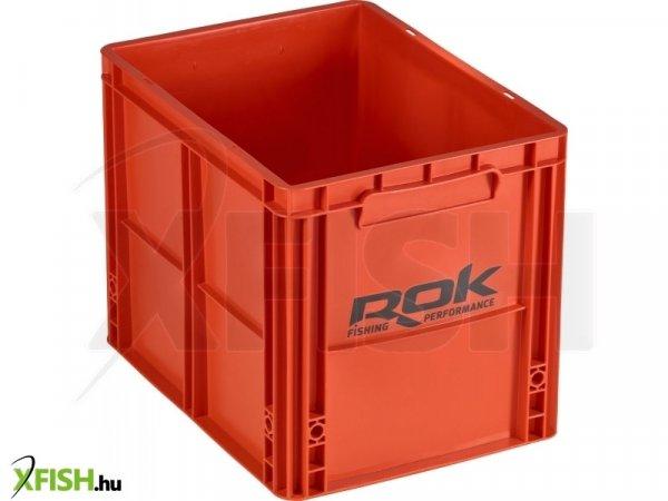 Rok Fishing Crate 433 - Tároló Rekesz + Tető 40x30x32 cm Fekete-Narancssárga