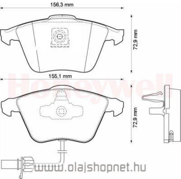 Vw Passat Első Fékbetét 2000-2005 TRW Visszajelzős 16 colos kerékhez