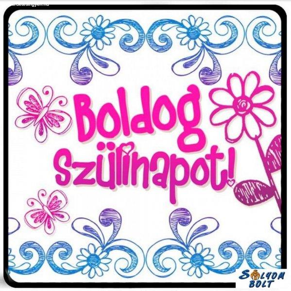 Születésnapi hűtőmágnes, Boldog szülinapot, pillangók