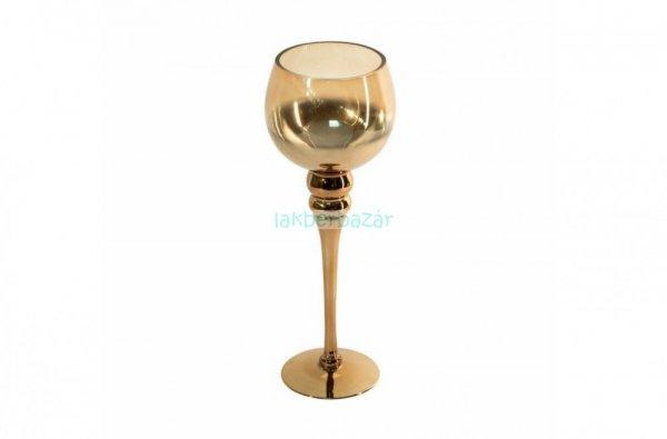 Cloe üveg asztali gyertyatartó Arany 12x35 cm