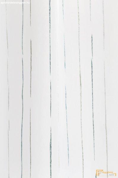 51163 csíkos függöny R-290cm- 608 fehér alapon kék mintázat