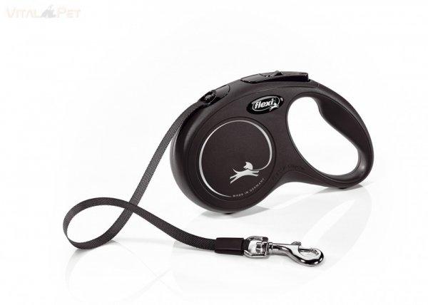 Flexi new szalagos 5 m classic S 15 kg fekete