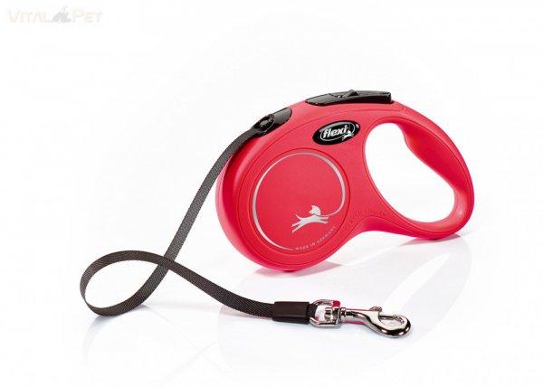 Flexi new szalagos 5 m classic S 15 kg piros