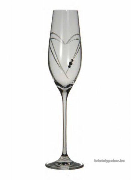 2 db Swarovski kristályos fehér pezsgős pohár díszdobozban szív a szívben
dekor