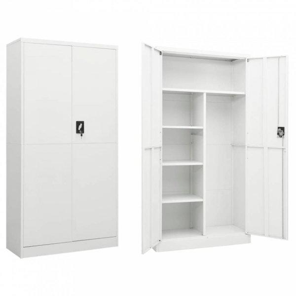 Fehér acél zárható szekrény 90 x 40 x 180 cm