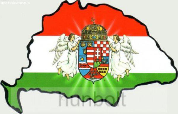 Angyalos hűtőmágnes Nagy-Magyarország körvonallal 14x8,5 cm
