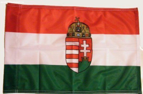 Nemzeti színű címeres zászló 75X120 cm rúd nélkül