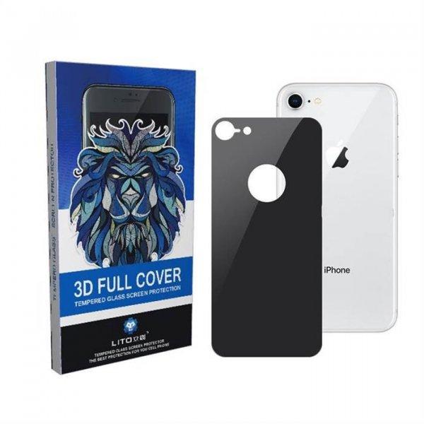 Apple iPhone 8 Lito 3D HD Full Back Cover Hátlapi Üvegfólia - Fekete