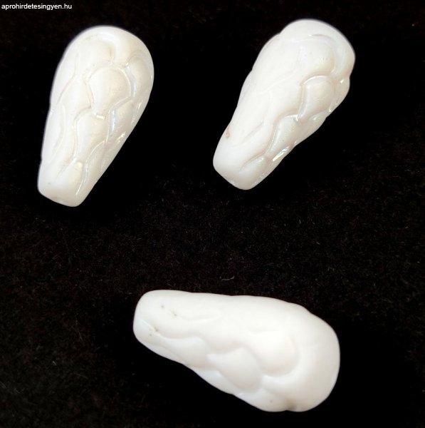 Cseh préselt Pinecone gyöngy - Alabaster Matt AB - 25x12mm