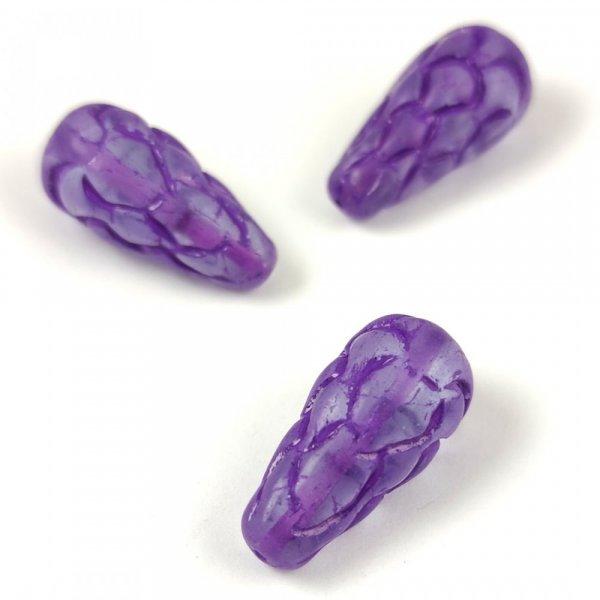 Cseh préselt Pinecone gyöngy - Transparent Amethyst Purple - 25x12mm