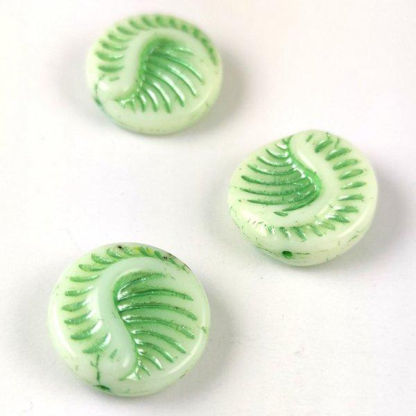 Fossil Coin gyöngy - Alabaster Luster Mint - 19mm