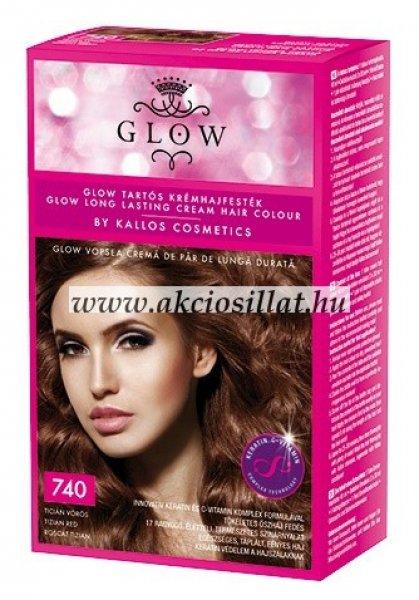 Kallos Glow tartós krémhajfesték 740 ticián vörös 40ml