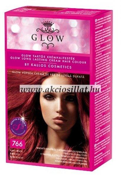 Kallos Glow tartós krémhajfesték 766 rubin vörös 40ml