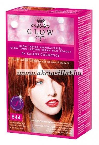 Kallos Glow tartós krémhajfesték 844 intenzív rézvörös 40ml