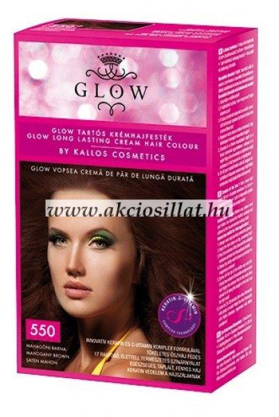 Kallos Glow tartós krémhajfesték 550 mahagóni barna 40ml